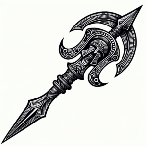 Artisan Spartan Spear With Hand-Drawn Details