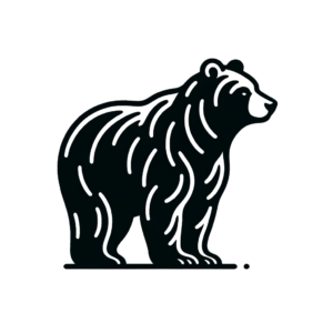 Bear Silhouette With Simple Lines