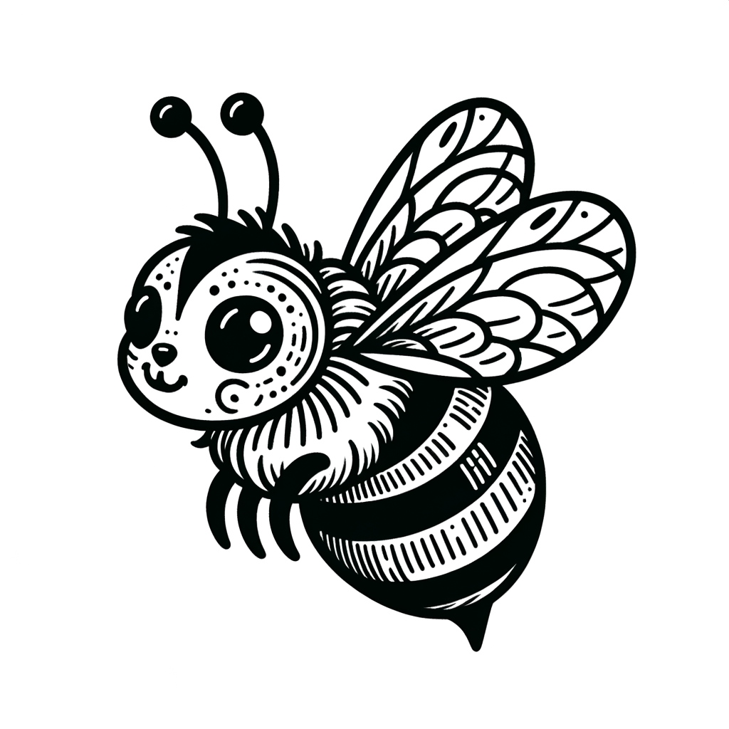 Bee With Cute Features, Adorable Style