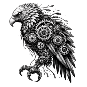 Biomechanical Eagle With Intricate Details