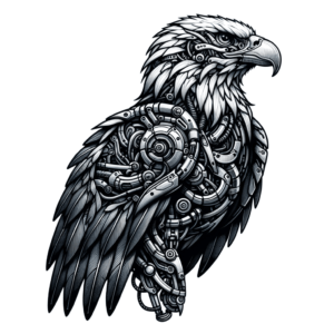 Biomechanical Eagle With Robotic Elements