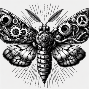 Biomechanical Moth With Gears