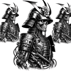 Biomechanical Samurai With Cybernetic Parts