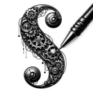 Biomechanical Semicolon With Gears