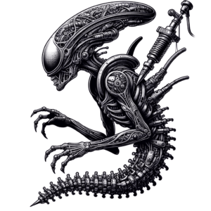 Biomechanics Alien With Mechanical Parts