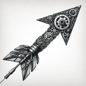 Biomechanics Arrow With Mechanical Details And Gears