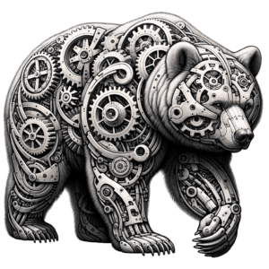 Biomechanics Bear With Robotic Elements