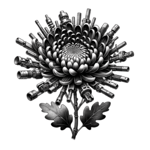 Biomechanics Chrysanthemum With Mechanical Parts