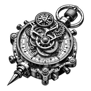 Biomechanics Compass Incorporating Mechanical Gears And Components