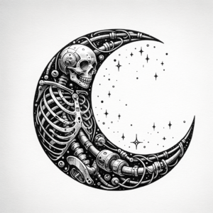 Biomechanics Crescent Moon With Pipes