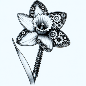 Biomechanics Daffodil With Mechanical Design