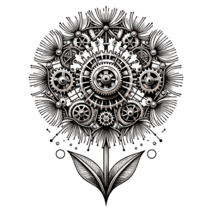 Biomechanics Dandelion With Gears And Cogs