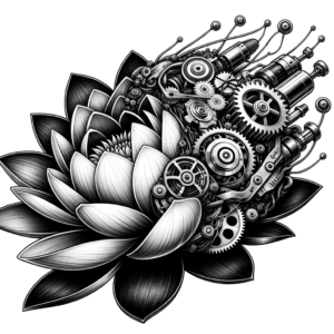 Biomechanics Lotus Flower With Mechanical Elements