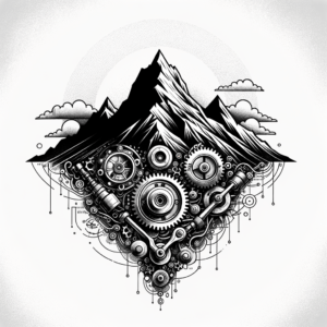 Biomechanics Mountain Integrated With Mechanical Parts
