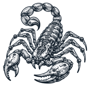 Biomechanics Scorpion With Robotic, Mechanical Elements