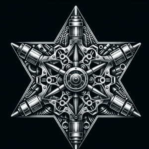 Biomechanics Star With Mechanical Elements And Textures