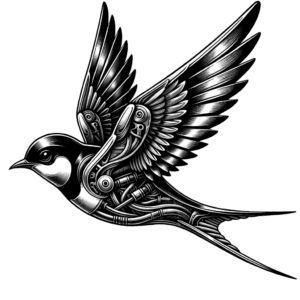 Biomechanics Swallow With Metallic Wings