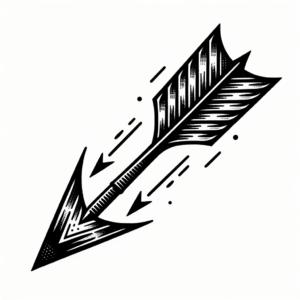 Blackwork Arrow With Bold, Solid Black Shading