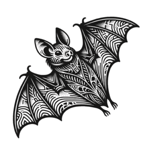 Blackwork Bat With Intricate Patterns