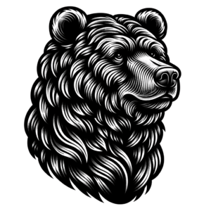 Blackwork Bear With Dark Shading