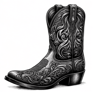 Blackwork Cowboy Boot