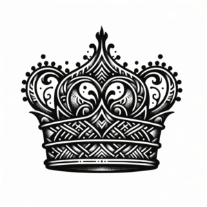 Blackwork Crown With Heavy Black Ink