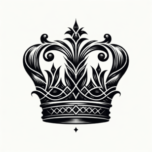 Blackwork Crown With Solid Black Ink