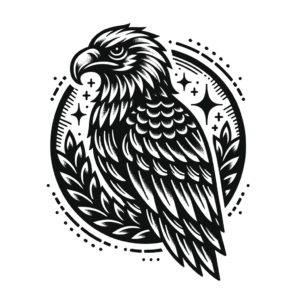 Blackwork Eagle With Strong Contrast