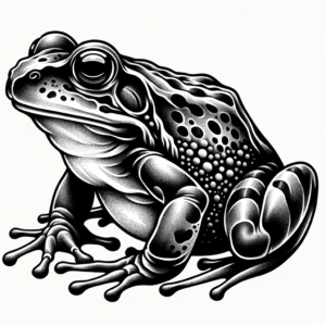 Blackwork Frog With Heavy Shading