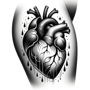 Blackwork Heart With Bold Contrast