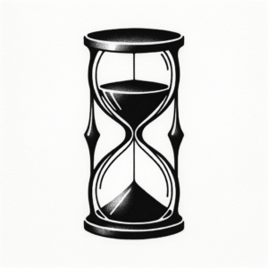 Blackwork Hourglass With Solid, Bold Black Ink