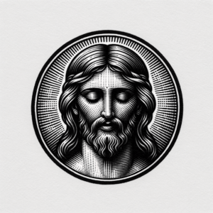 Blackwork Jesus With Heavy Shading