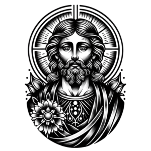 Blackwork Jesus With Solid Black Ink