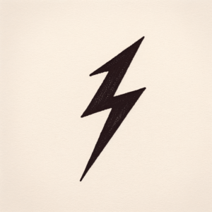 Blackwork Lightning Bolt With Stark Contrast