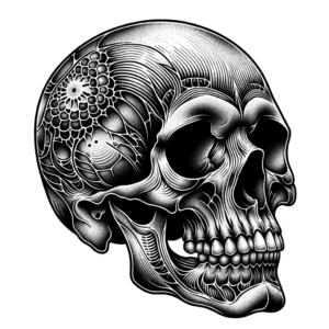 Blackwork Skull With Solid Fill