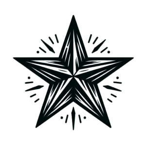 Blackwork Star With Solid Black Fill And Sharp Edges