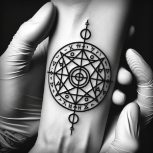 Blackwork Style Protective Rune