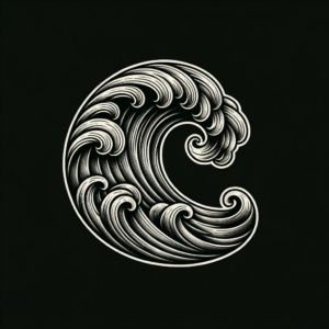 Blackwork Wave With Dark Ink
