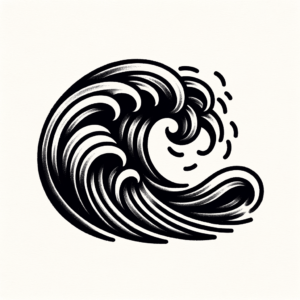 Blackwork Wave With Heavy Ink