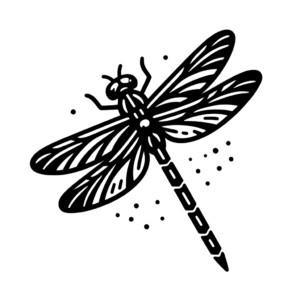 Bold Blackwork Dragonfly Design