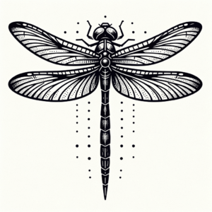 Bold Blackwork Dragonfly With Solid Ink