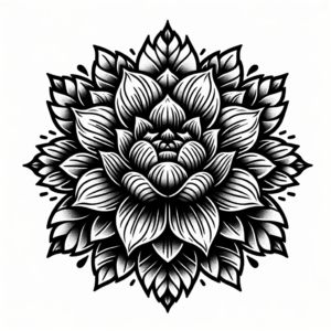 Bold Blackwork Flower Design