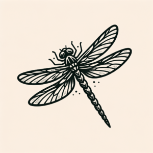 Bold Outlines In A Traditional Dragonfly