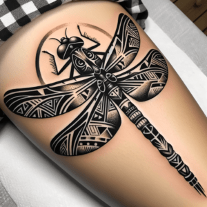 Bold Patterns In A Tribal Dragonfly Design