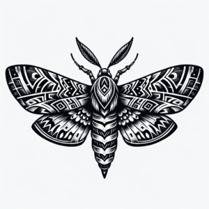 Bold Tribal Moth Design