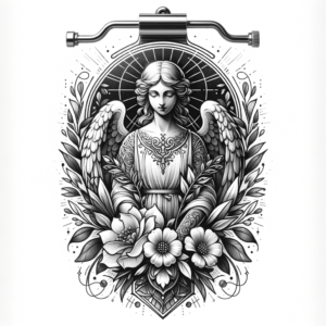Botanical Angel With Floral Accents