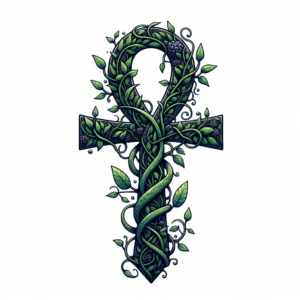 Botanical Ankh With Vines