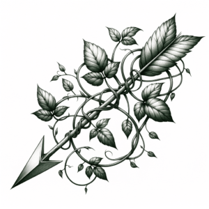 Botanical Arrow Wrapped In Vines