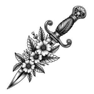 Botanical Dagger With Intricate Flowers
