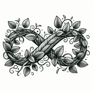 Botanical Infinity With Vine And Leaves